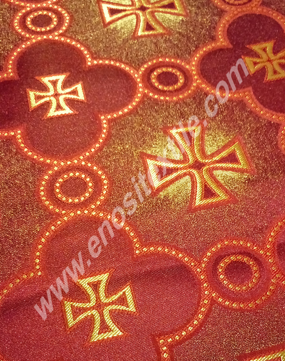 KL-054 Claret Red-Gold Brocade Fabrics